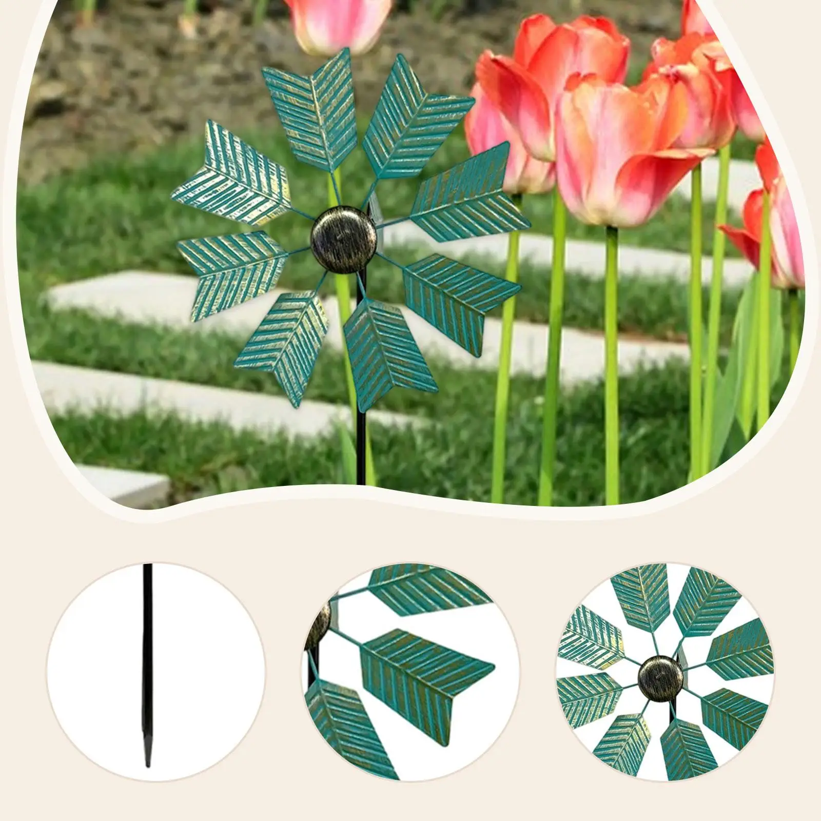 Windspiel, dekorative Kunstdekoration, stabile Windmühle für den Außenbereich, Rasen, Innenhof, Terrasse, Garten