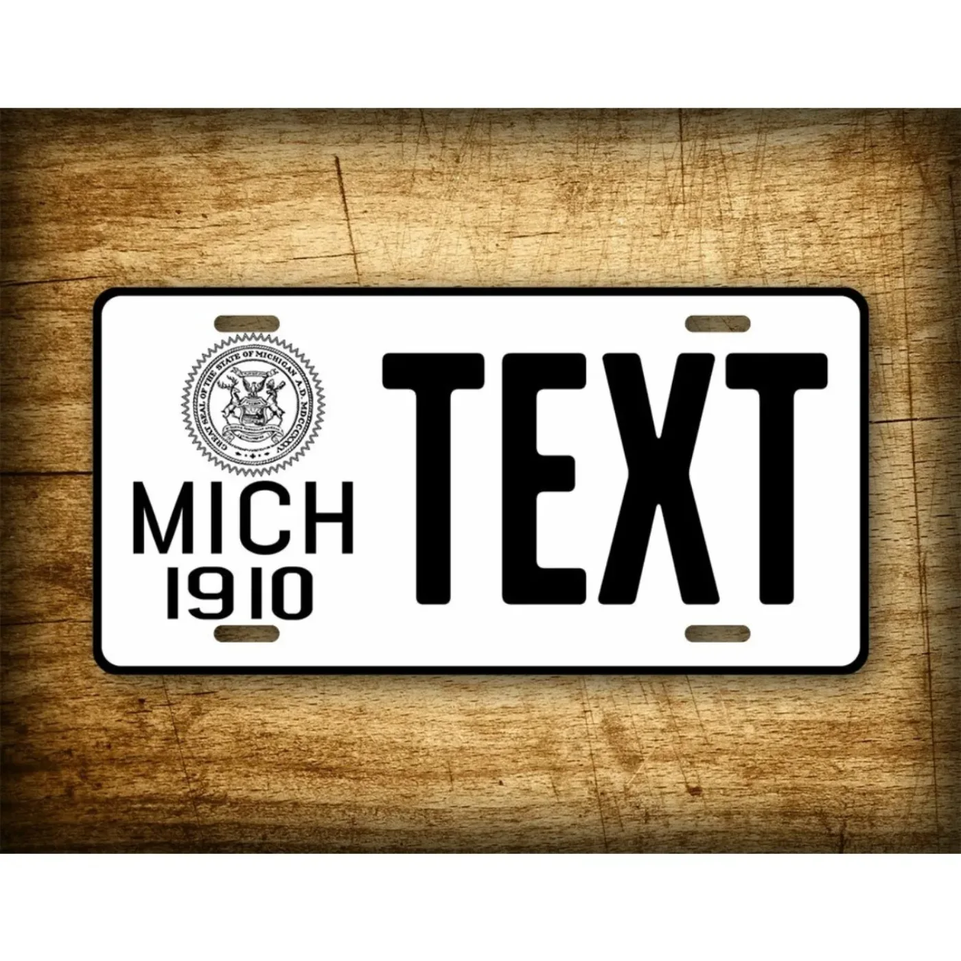 Personalized Michigan Vintage Replica Themed Decorative Tag Ideal for Home Decor (Only Decoration)