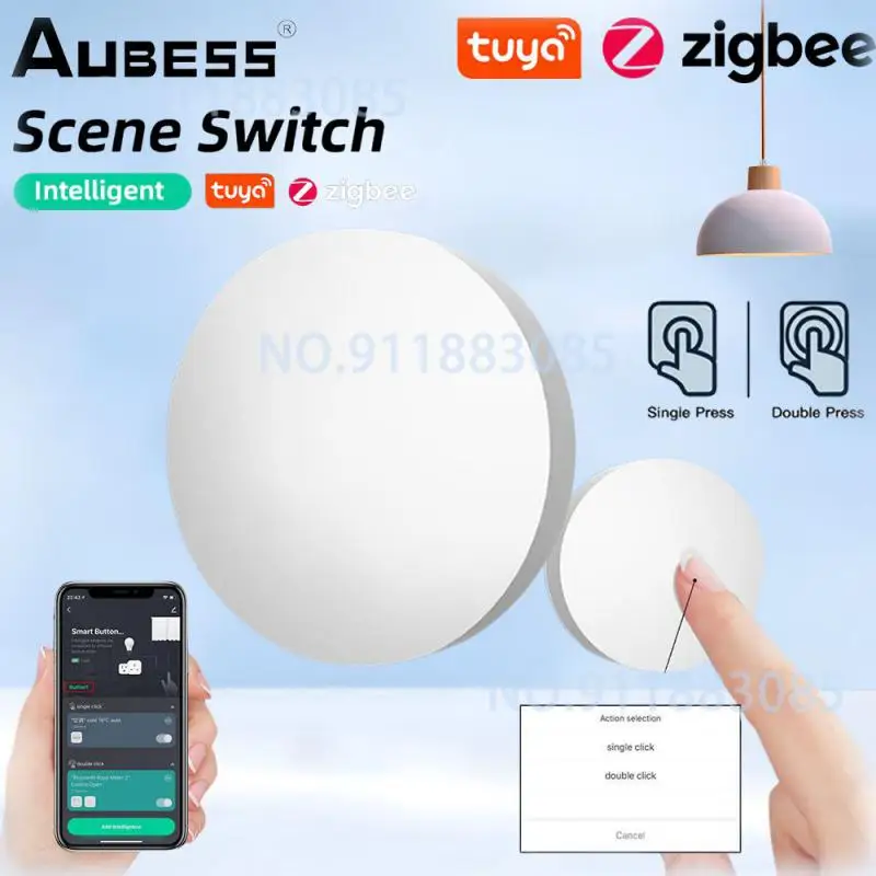 Tuya ZigBee Smart Button Scene Switch Multi-scene Linkage Wireless Key Switch Battery Powered Automation Need Zigbee Gateway