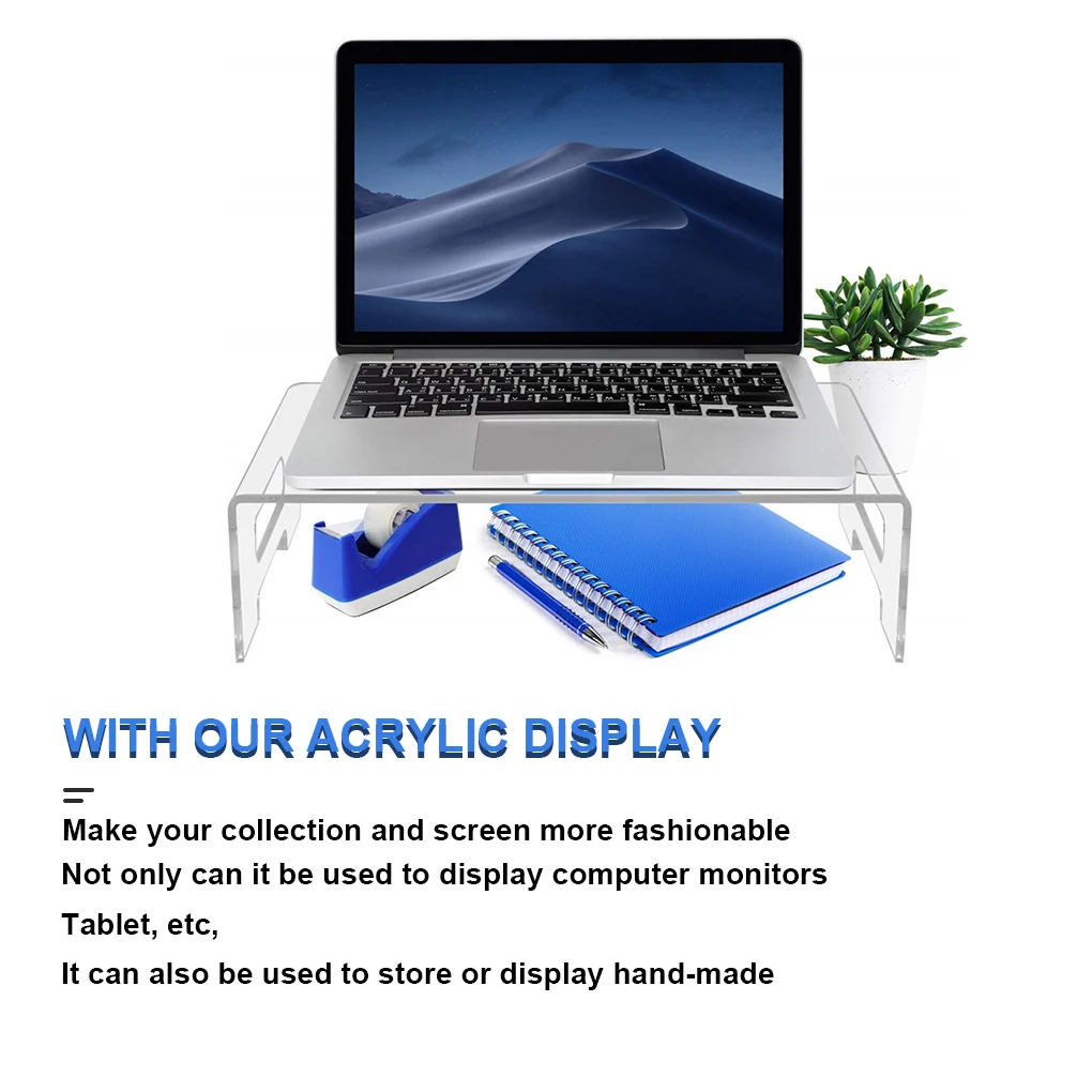 Laptop Stand Acrylic Premium Material Portable Firm Structure Stable Transparent Chic Computer Stands for Office Home