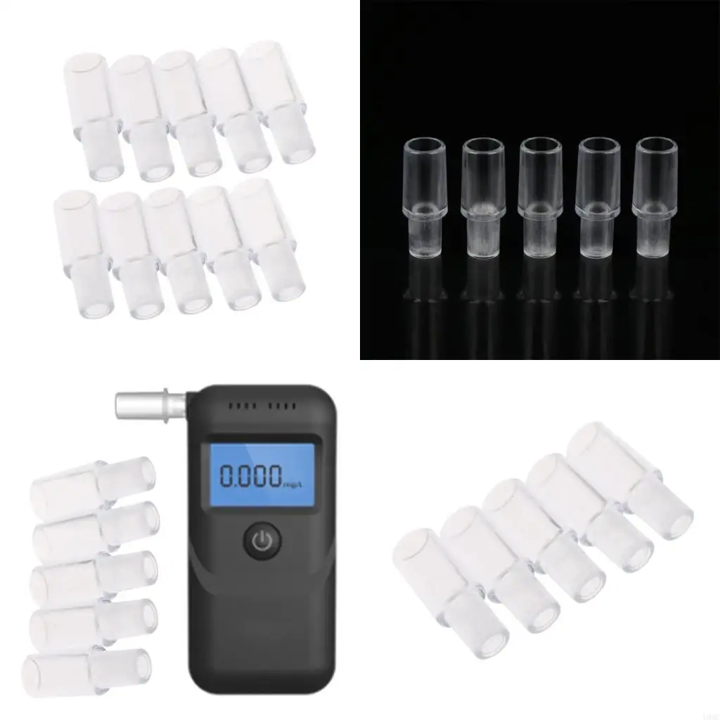 Transparent Ethanol Test Mouthpieces Time Use Plastic Blow Tube Tips Compatible for Most Breathalyzers New