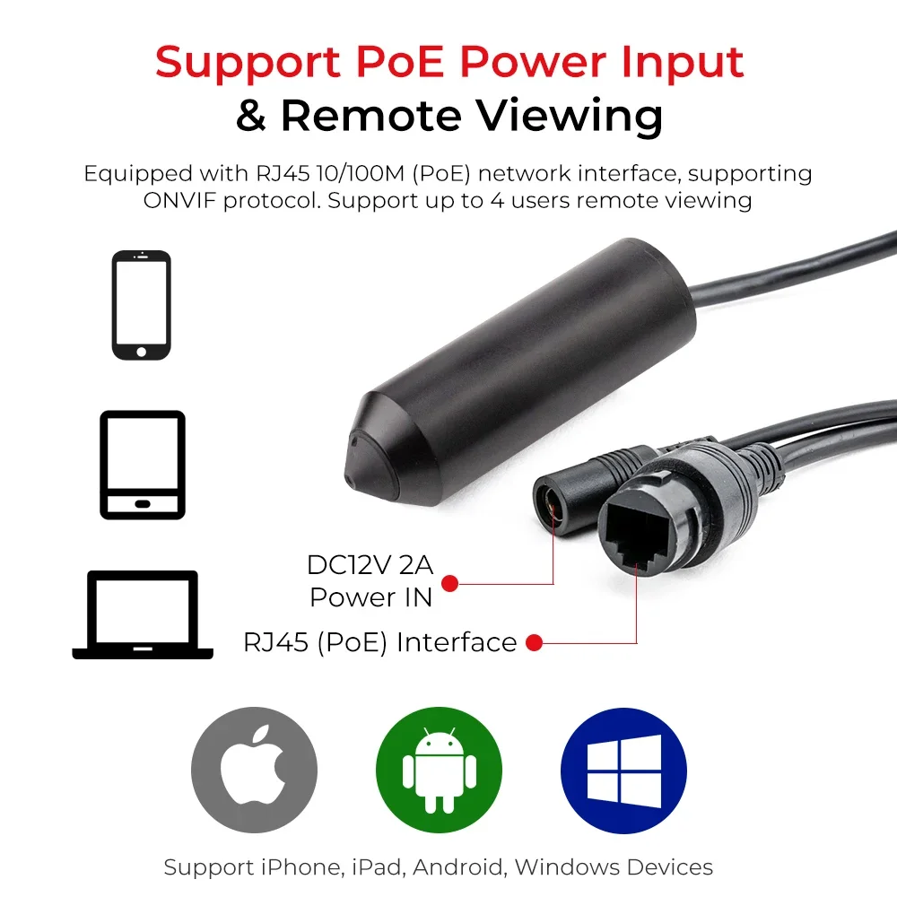 3/5MP Mini POE sieciowa kamera do monitoringu kamera wideo IP z wideorejestrator kamera z czujnikiem ruchu typu POE z Onvif