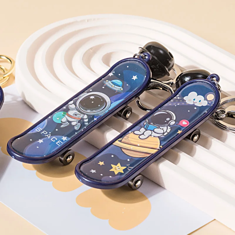 Cartoon Cute Planet Astronaut Fingertip Scooter Toy Keychain Pendant Creative Decompression Fingertip Scooter Backpack Pendant