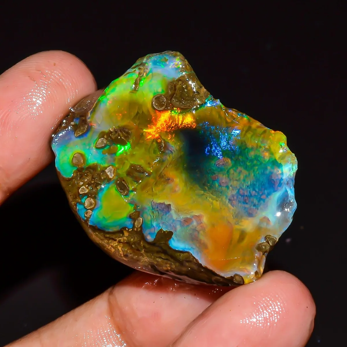 Natural Ethiopian Opal Rough 25-80CT Fire Flash Loose Stone Collector Randomly Selected One
