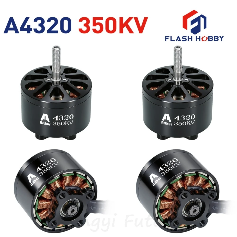 

Бесколлекторные двигатели Flashhobby A4320 350KV (4 шт.) для радиоуправляемых моделей X-класса, 6-12S, высокоскоростные, для полетов на дальние расстояния
