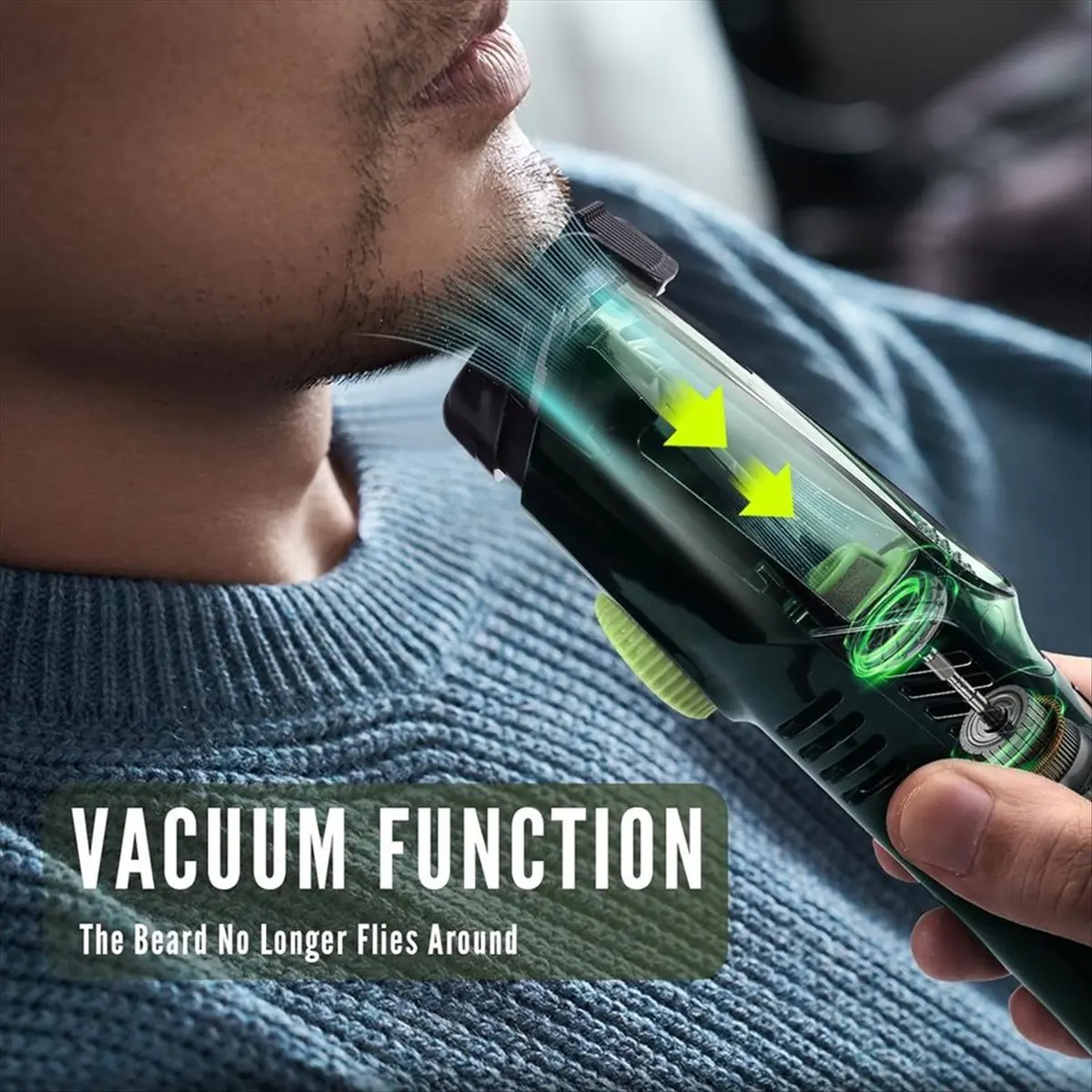 a75u-コードレスひげトリマー、真空機能内蔵電気シェーバー、ipx6防水、口ひげともみあげ用クリッパー