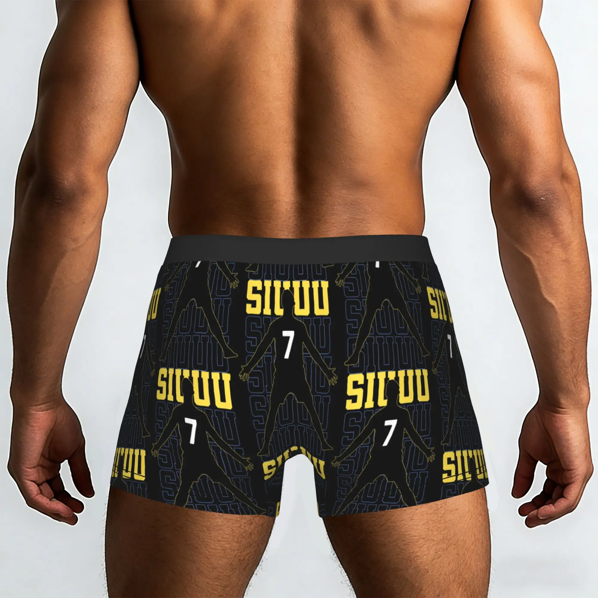 Siuuu Football Number Seven Minimal Sports Silhouette  siuuu Underpants Homme Panties Male Underwear Print Shorts Boxer Briefs