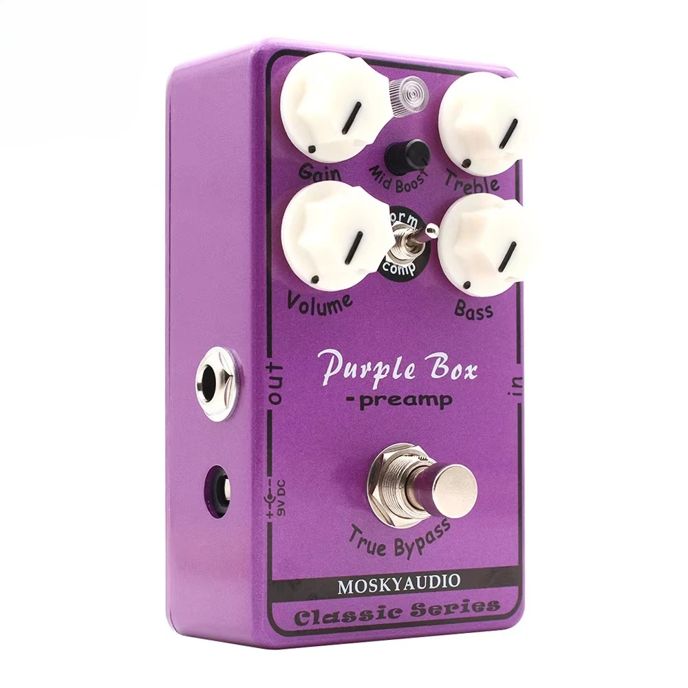2025 Hand-Built Series Purple Box Overdrive Preamp Comp Guitar Effect Pedal Guitar Parts&Accessories