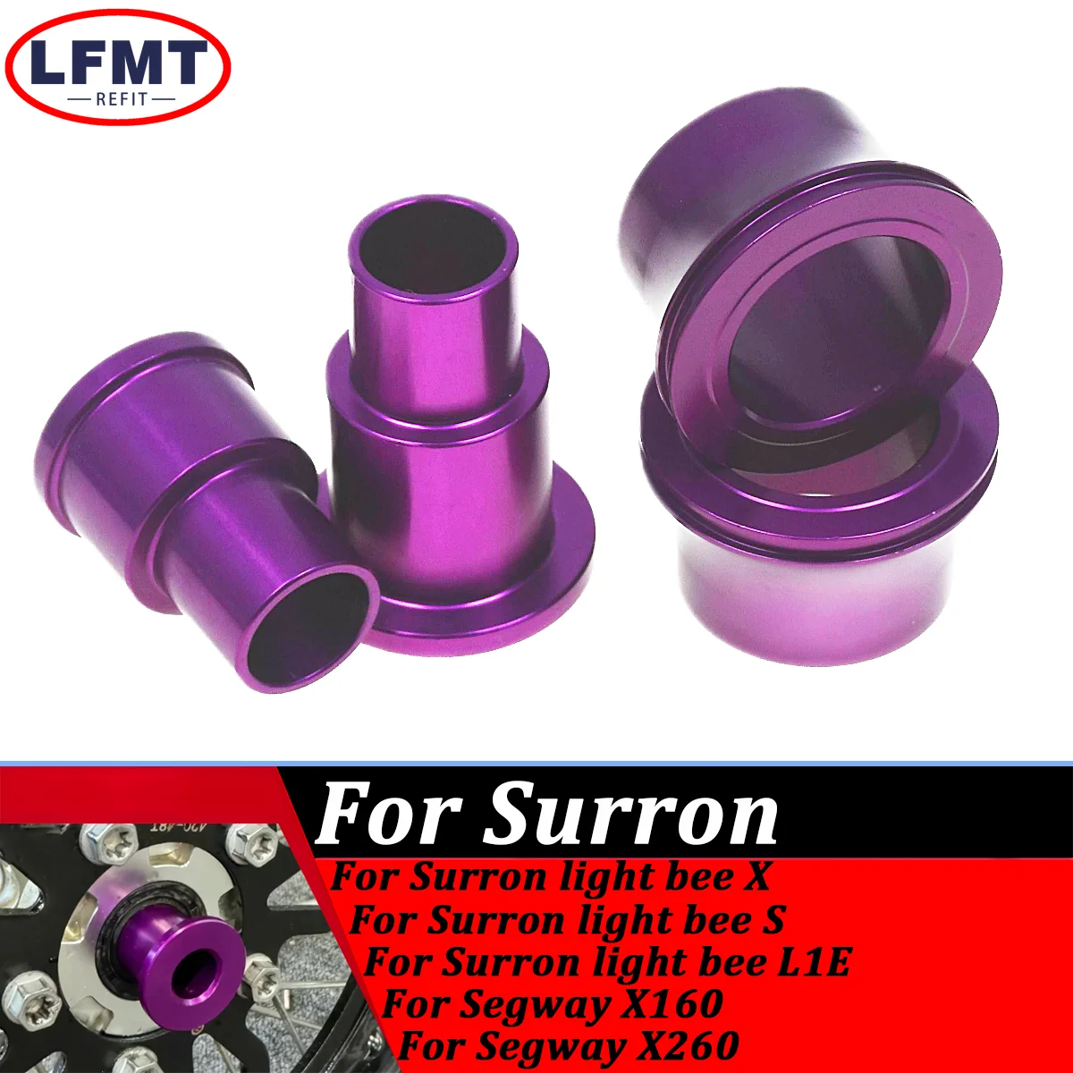 

For Surron Light Bee X S L1E Segway X160 X260 X 160 260 Electric Dirt Bike Front Rear Wheel Spacers Hub Electric Bike 2024 2023