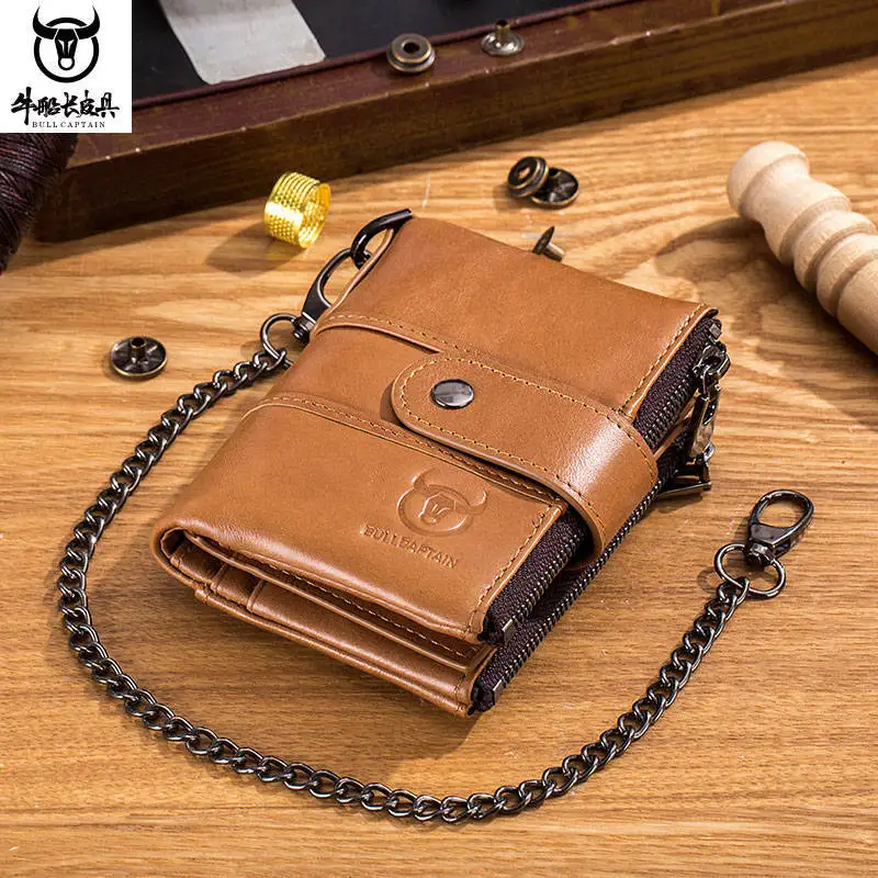 Brand Men's Leather Vertical Phone Holder Wallet with Gift Card Husband's Birthday Gift Box multiple Card Slots