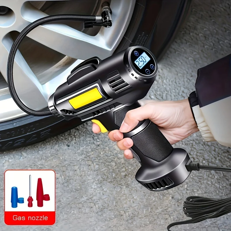ضاغط هواء محمول لاسلكي للسيارة ، لاب توب ، مصابيح دايود خفيفة ، مضخة قابلة للنفخ ، لهب هواء لإطارات السيارات الكهربائية #5