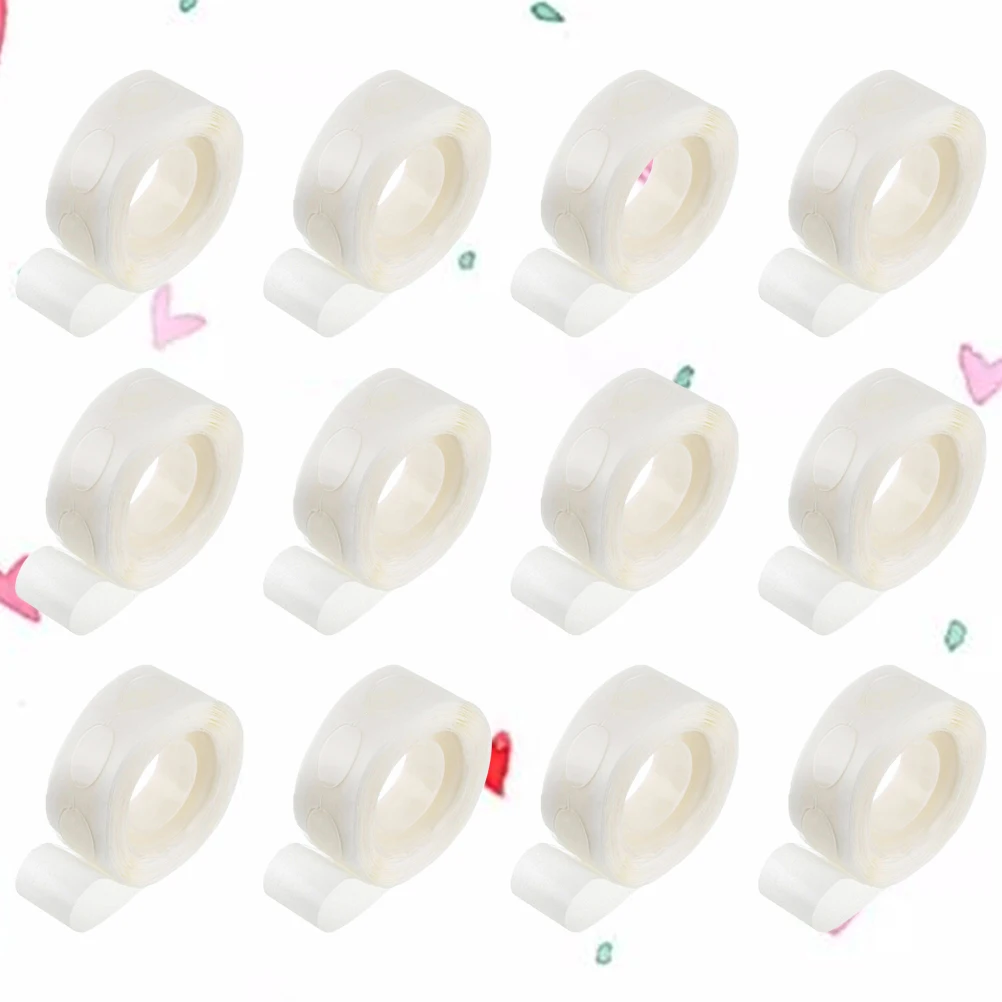 

12 Rolls Double Sided Adhesive Tape Transparent Balloon Dot Glue Stick Wedding Decoration Craft Supplies 100 Points Per Roll No