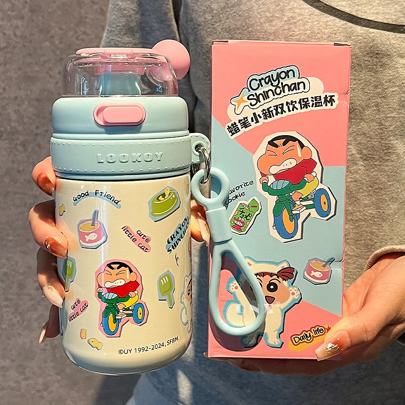 480ml Crayon Shin-Chan Cute Creative Insulated Cup Girls Stainless Steel Water Cup Children'S Straw Cup Men'S Outdoor Couplegift