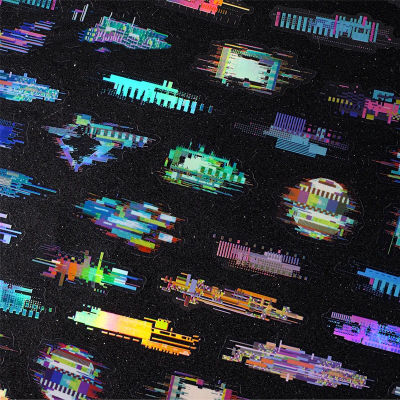 Noise Space Series Vintage Cyberpunk Mosaic Landscape PET Sticker Creative DIY Journal Material Collage Stationery