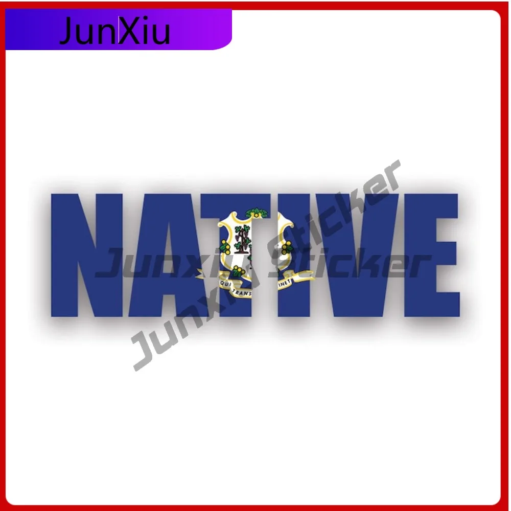 

Connecticut Native Sticker Sun Resistant Waterproof Cool For Rear Windshield Car Body Laptop No Residue Easy Apply Accessories