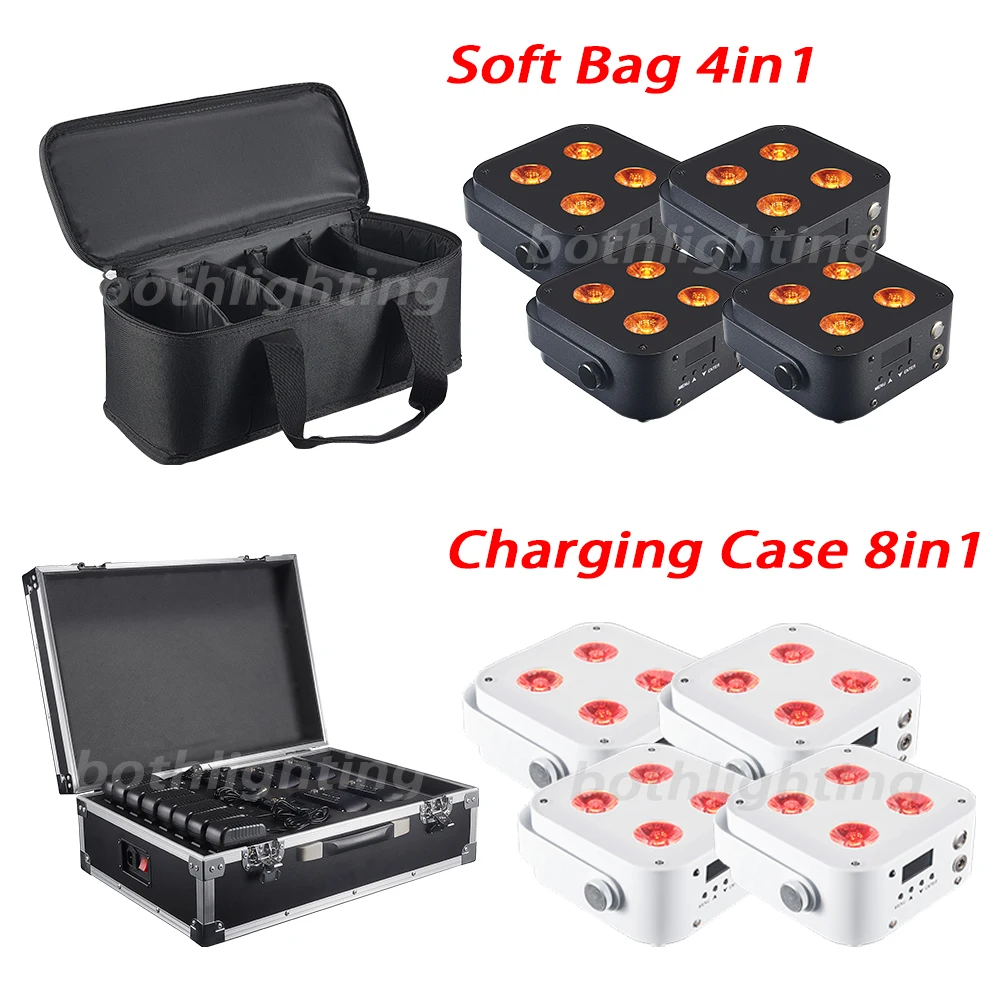 Bothlighting 8pcs with a case IR4 mini uplights 4X12W Spotlight 4 LED Hex Up-lights with Wireless DMX&IR Remote