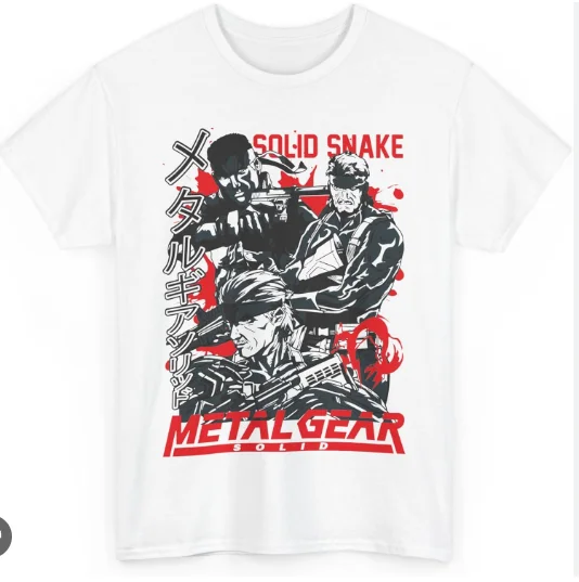 Metal Gear Solid Cotton T-shirt personality Clothes New Model Anime T-shirt Yearround clothing Streetwear Short soft hot product