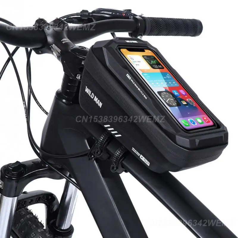 Saddle Bag Double-layer Mesh Bag Portable Mobile Phone Bag Riding Equipment Upper Tube Package Large-capacity Black Bike Bag