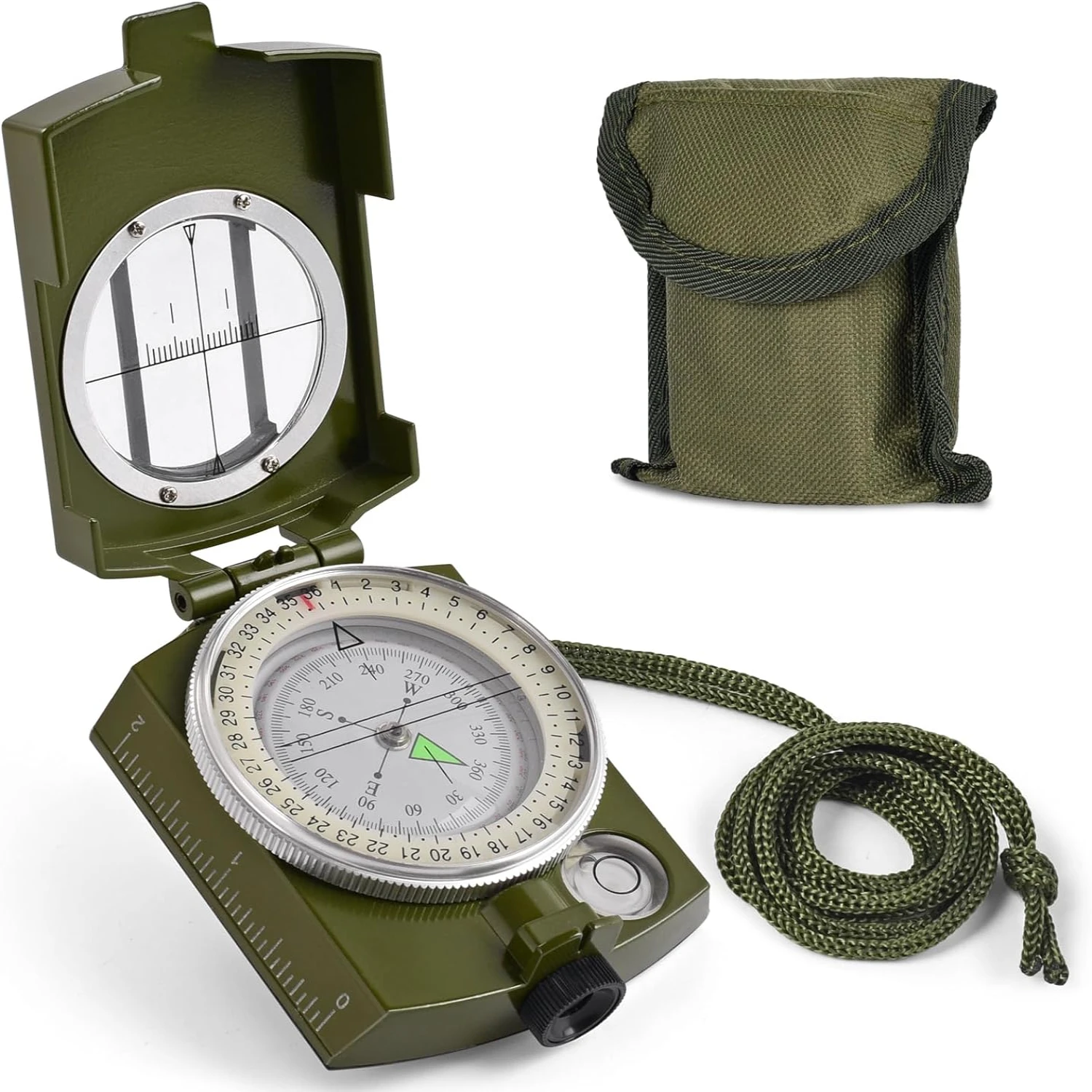 Sturdy, reliable, and portable Lensatic Hiking Compass - Essential waterproof navigation tool for outdoor enthusiasts - Durable 