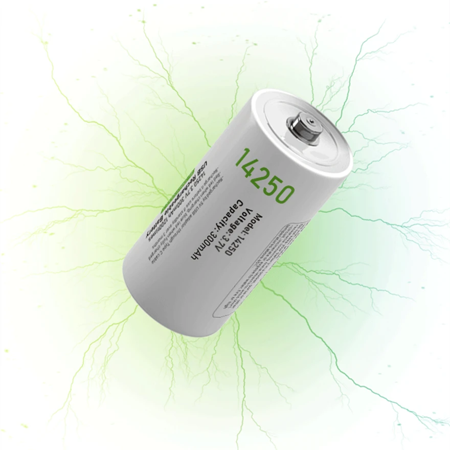 4 pz/lotto 14250 batteria ricaricabile 300mAh USB 3.7V batteria al litio rilevatore sensore telecomando batteria speciale