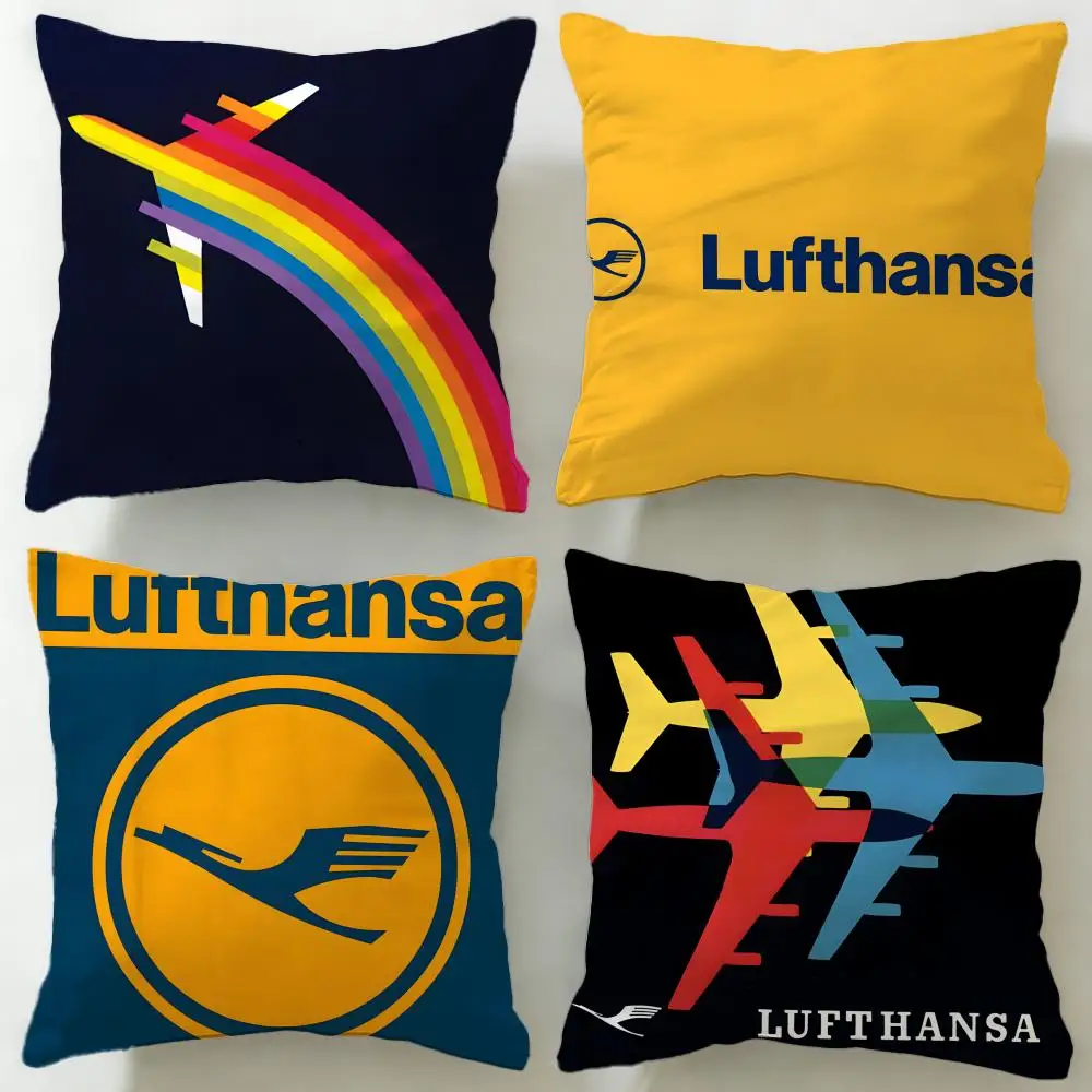 classic airline Lufthansa Cushion Cover Soft & Easy-Wash Pillow Case – Versatile for Couch, Bed, Travel and Office