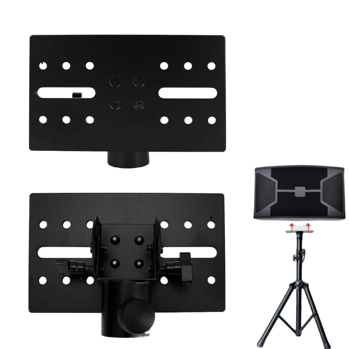 Miwayer Adaptador de soporte de altavoz para DJ de metal giratorio de 35 mm Tapa superior /90 ° Adaptador de montaje en poste de trípode ajustable en ángulo para escenario/evento