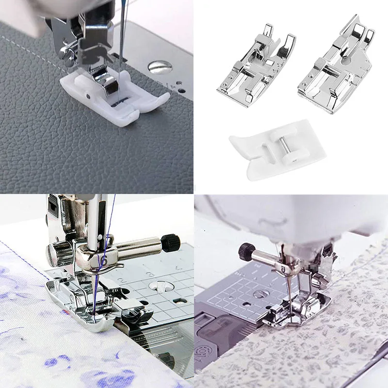 3pcs 1/4 inch Quilting Patchwork Presser Foot, Stitch in Ditch Foot and Non-Stick Zigzag foot For Brother Singer Sewing Machine