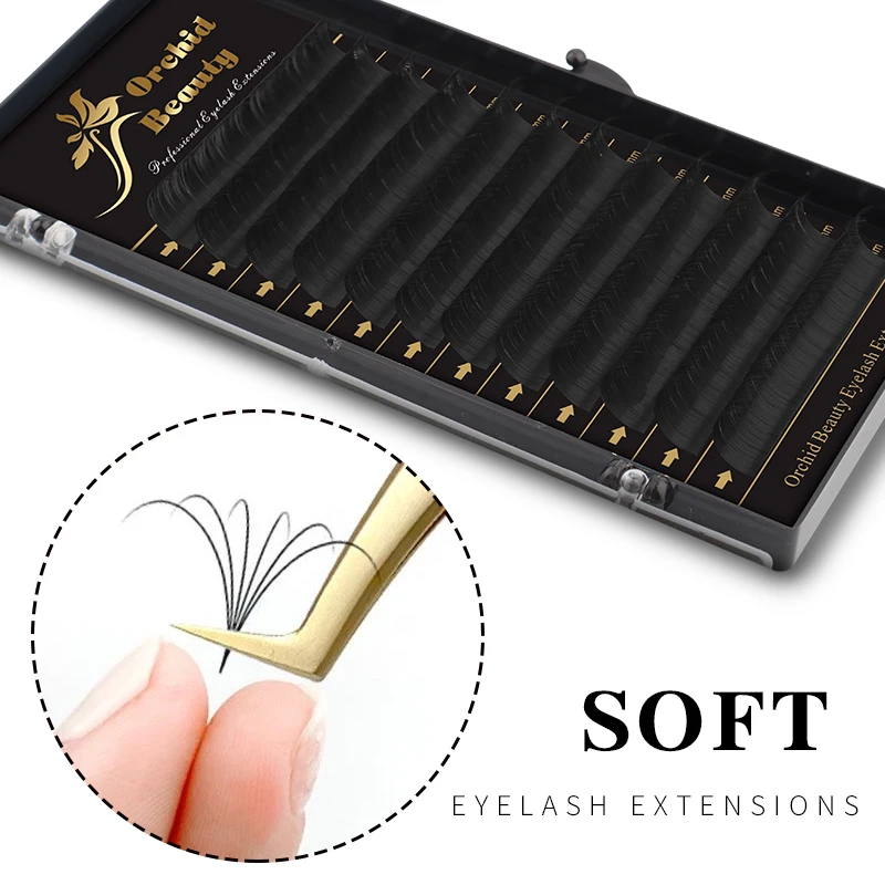 Orchid Beauty Dark Black Color False Eyelash Eyelash Extensions Premium Mink Lashes Mega Volume Eyelashes