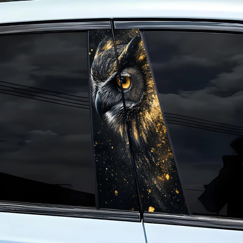 

2pcs Animal Owl Car Decal Car B Pillar Sticker DIY Animal Style Car Door Pillar Decal Scratch-Resistant Car Decal