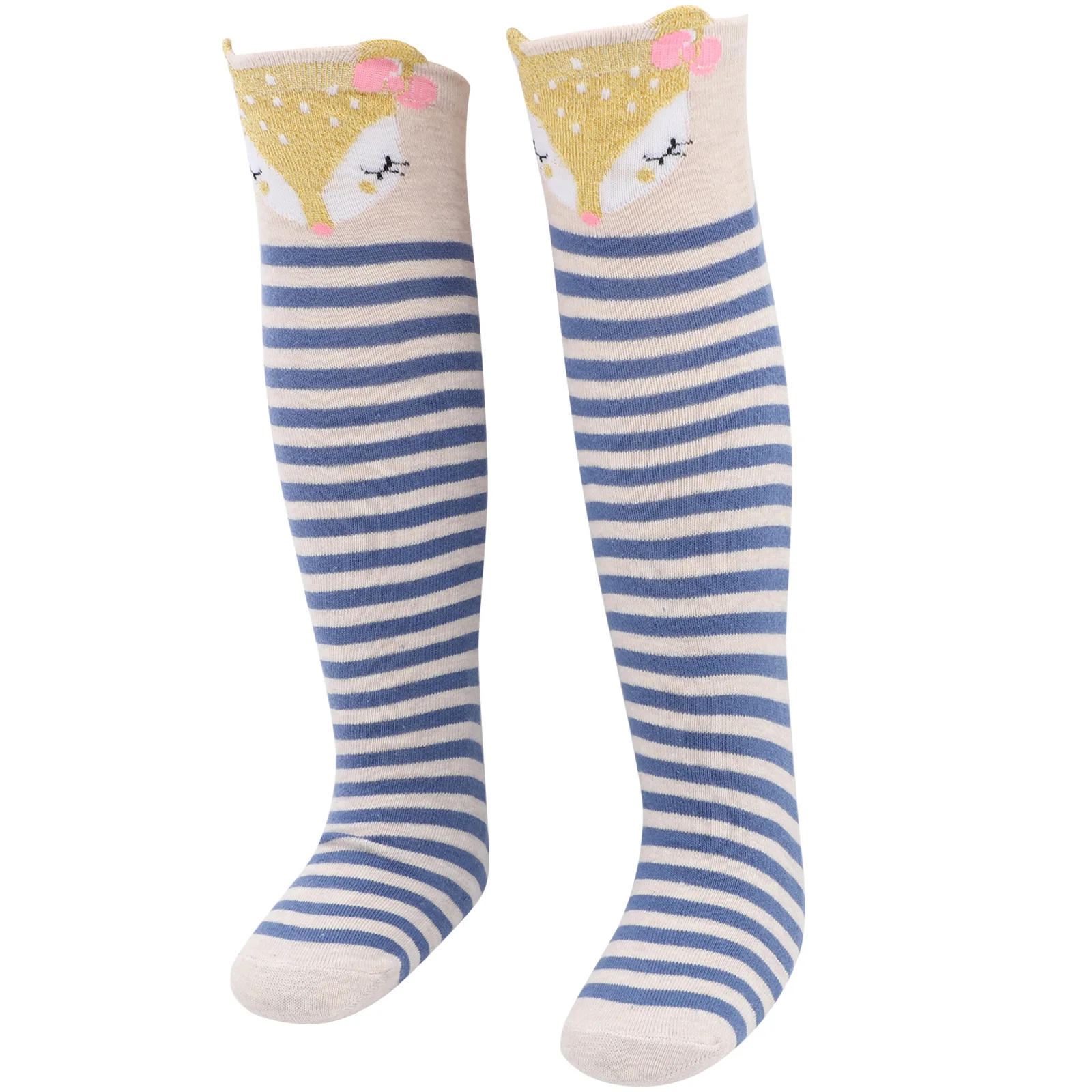 

Long Barrel Animal Print Combed Cotton Knee High Socks for Girls Child Warm Kids Long Stockings Winter Spring Fall Casual Daily