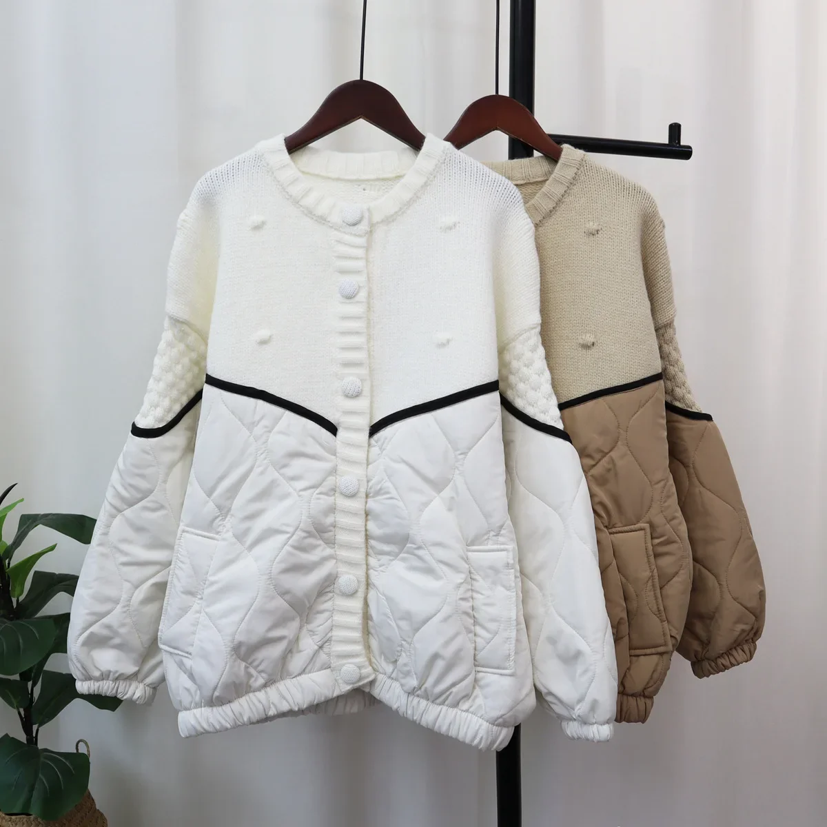 

2024 Women Parka Sweater Cardigan Kintted Button Loose Spring Autumn Vintage Winter Streetwear Y2k Jumper Coat Cardigans