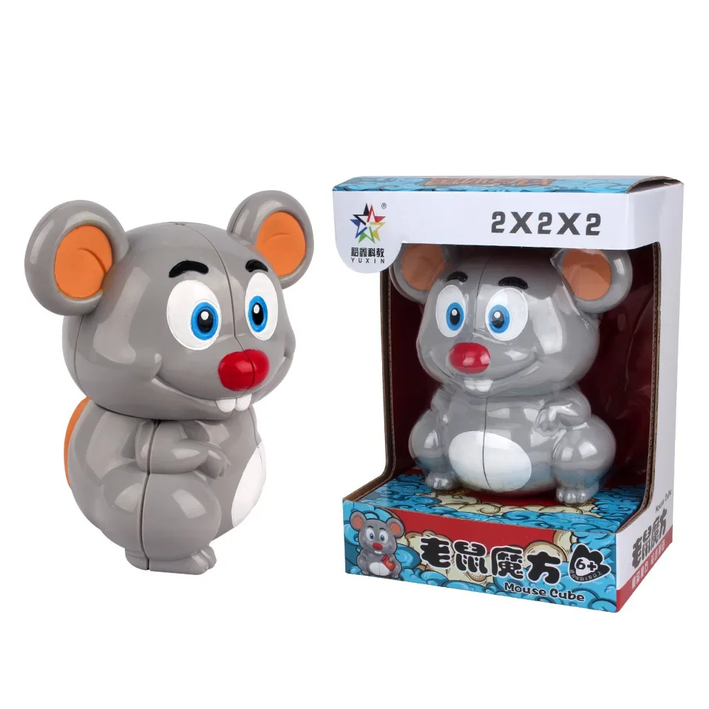 Cubo animal quebra-cabeça panda tigre mouse pinguim brinquedos de estresse cubos mágicos criança brinquedos chaveiro cubo mágico de forma estranha presente antiestresse