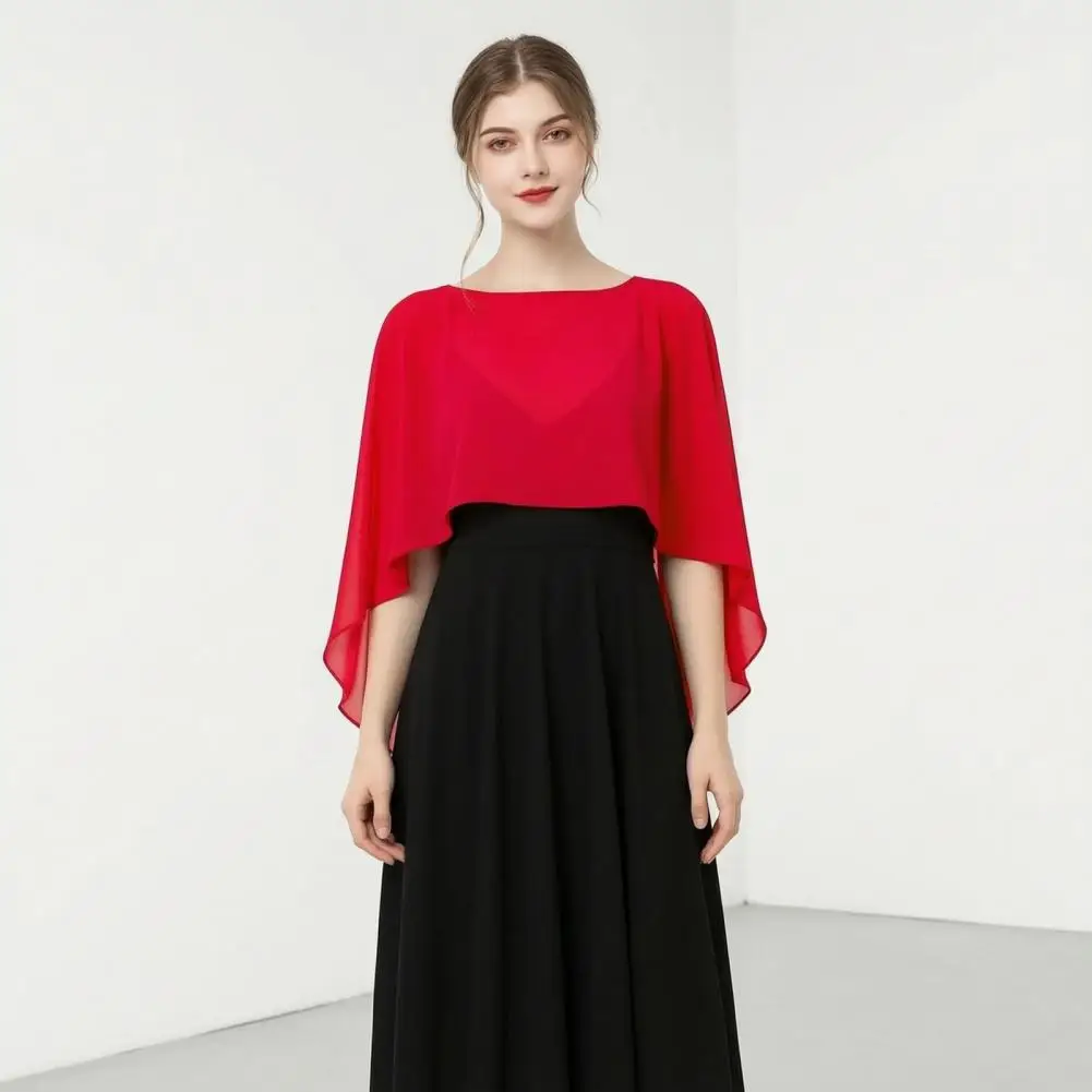Chiffon Shawl for Women Elegant Chiffon Shawl Wrap for Women Soft Sheer Bridal Scarf Breathable Evening Dress Cover-up Formal