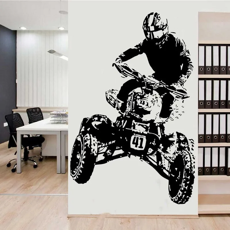 ATV quad bike wall decals off-road quad bike home bedroom children's room youth door office art decoration gift for children 20