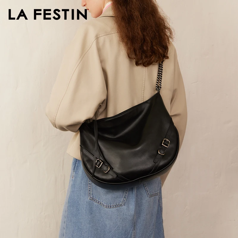 LA FESTIN oryginalna nowa 2024 duża pojemność Casual Tote Bag damska torba skórzana torba modna torba Crossbody na ramię