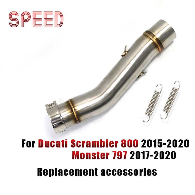 Middle Link Pipe Muffler Connection Tube For Ducati Scrambler 800 2015-2020 Monster 797 2017-2020 Motorcycle Exhaust Mid-Section