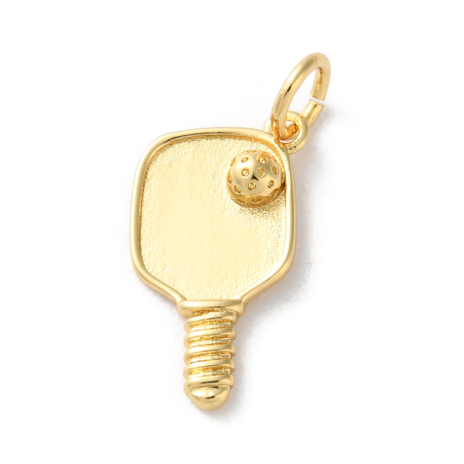 10pcs Brass Pickleball Charms Sports Theme Pendants Real 18K Gold Plated for Necklace Bracelet Earrings Handmade Jewelry Gifts