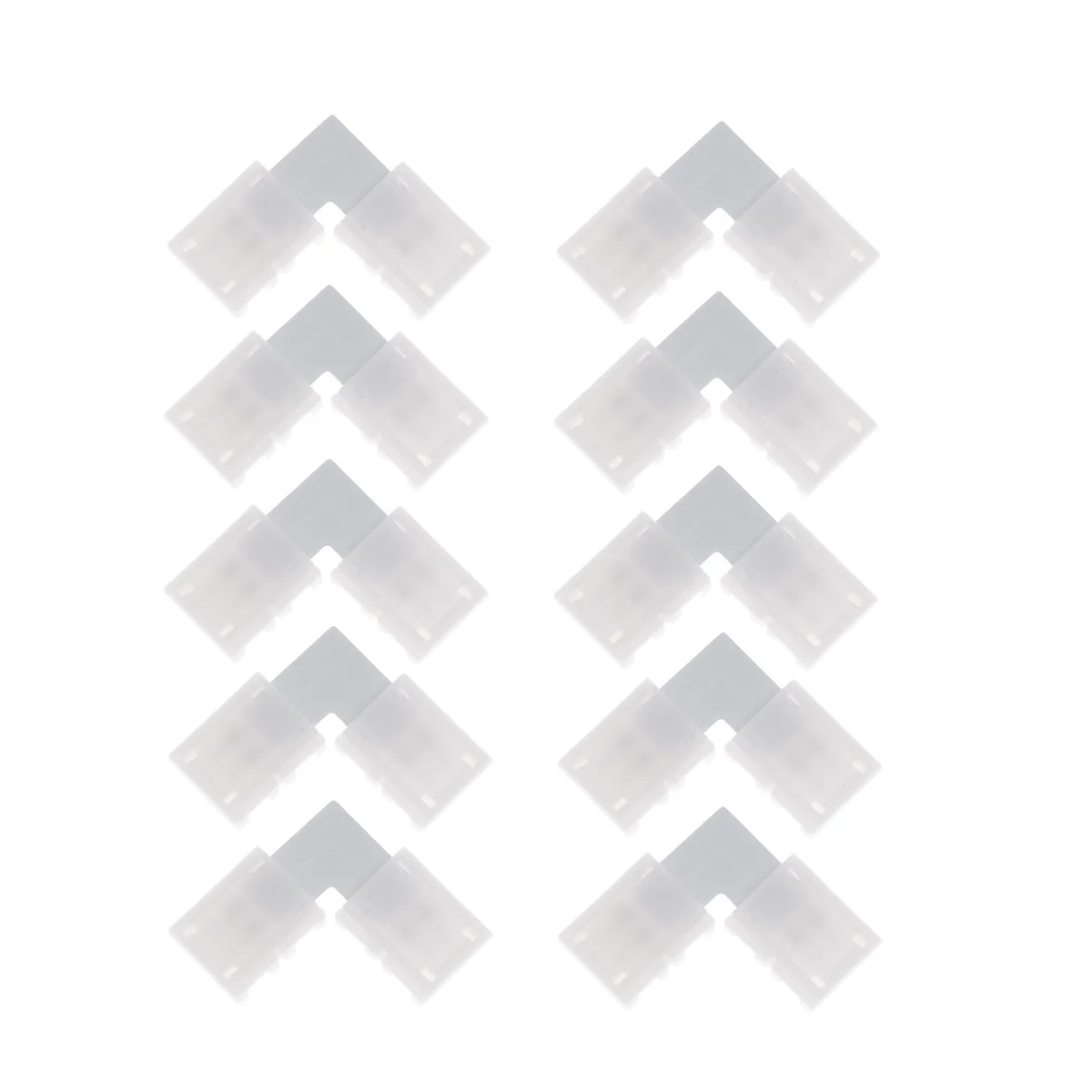 

10Pcs LED Connector 10mm 90 Degree Right Angle 4 Pin Clips Buckle Light Strip Adapter Connector for Single Color