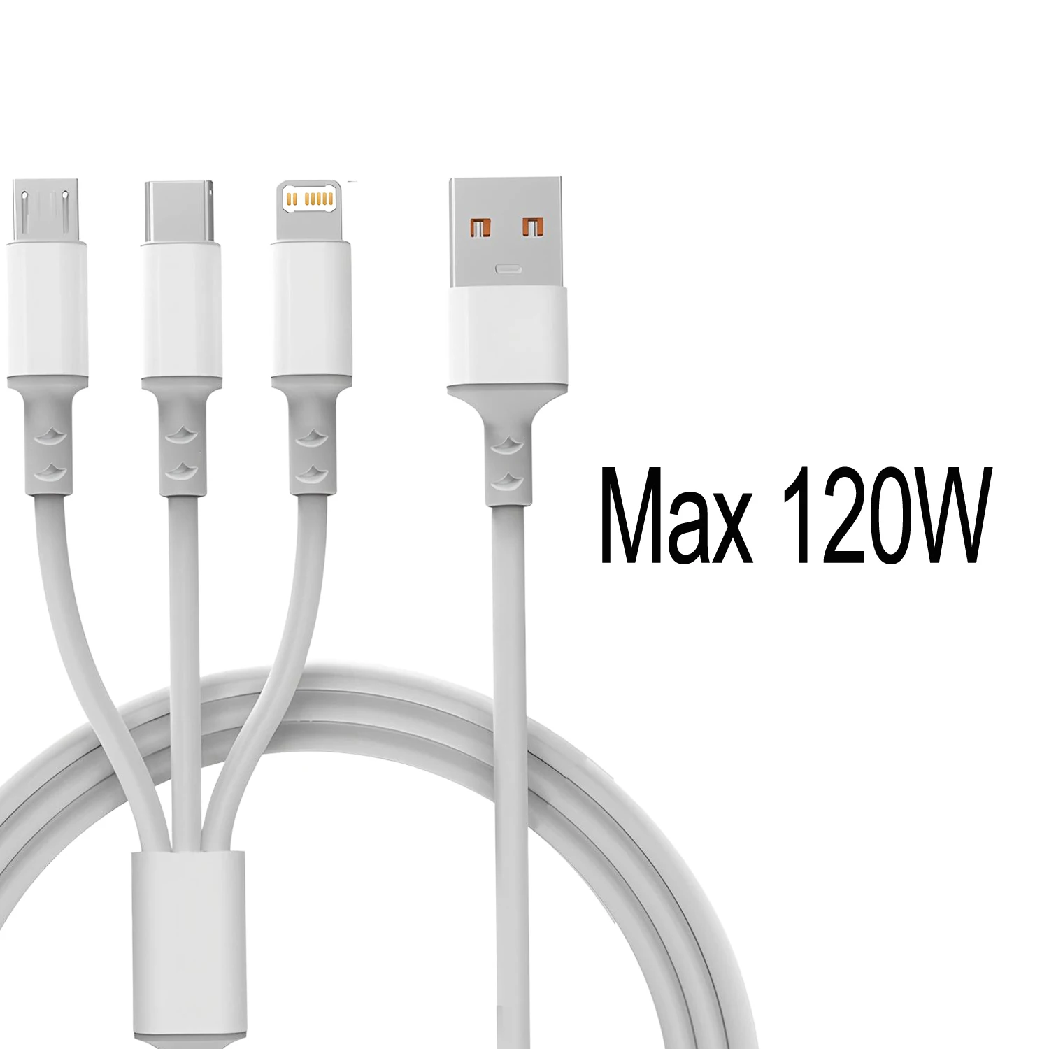 3 in 1 USB Cable 5A 100W Micro USB Type C Charging Cable For iPhone 17 16 15 Huawei Honor Xiaomi 13 ViVo Oppo Data Cord