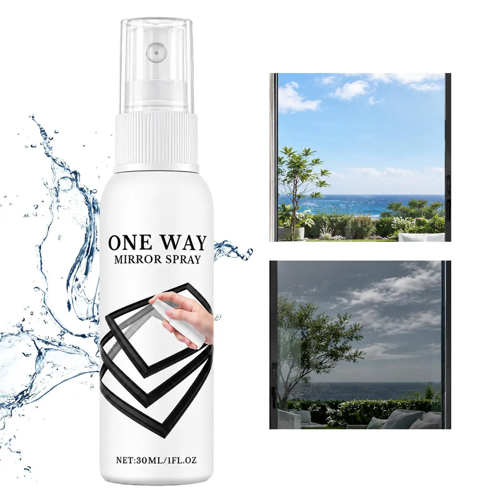 30ml Window Privacy Spray Removable Reflective Coating UV-Blocking Heat Shield Glass Tint for Home Office Car Windows