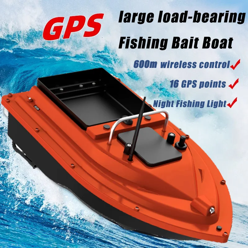 

Fishing bait boat GPS Support Automatic Cruise/Return with remote control 600M 1.5KG Loading Night Lights Bait Boat【No Battery】