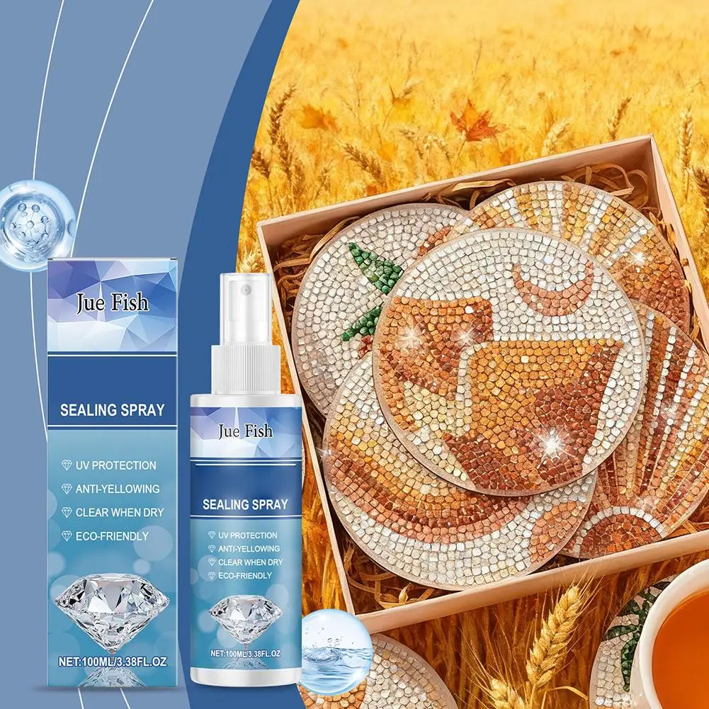 Diamond Painting Sealer Spray Quick Dry Clear Protective Diamond Anti-Drop Continuous Hold Gloss Effect Stone Art Sealer Spray