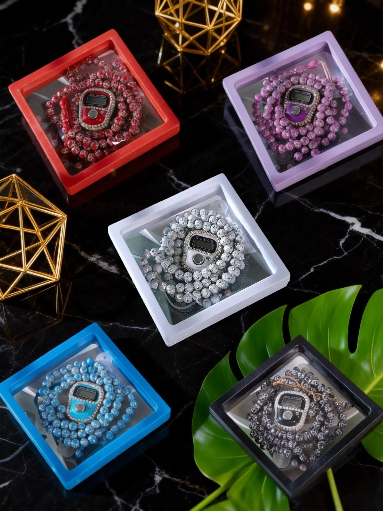 

Браслет-счетник из 99 хрустальных бусин, подарочная коробка из полипропилена, подходит для ежедневных молитв, в качестве подарка и для личного использования