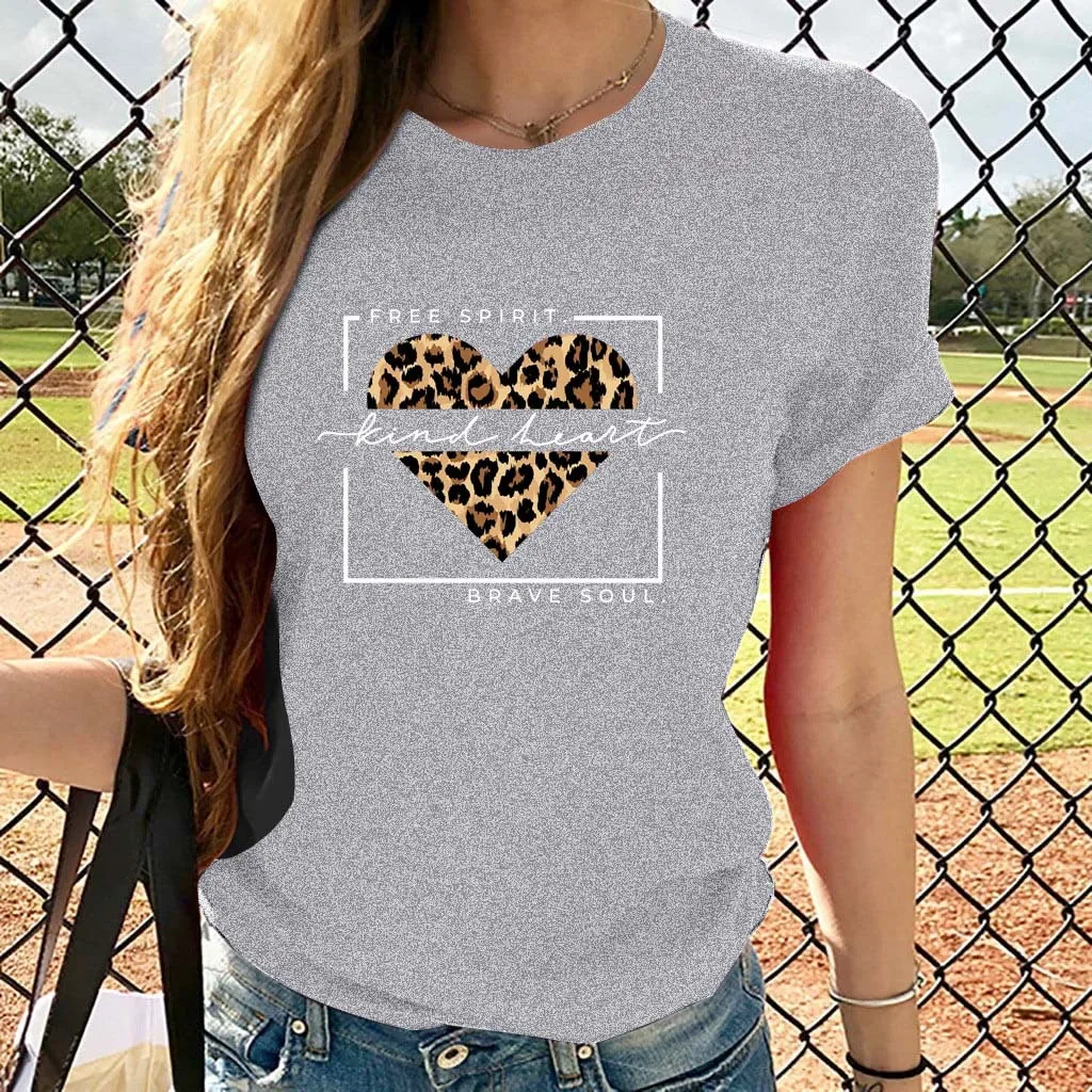 Cotton 100% Love Letters Retro Casual Loose Women\'s Plus Size T-shirt Summer Harajuku  Graphic T Shirts  Tops