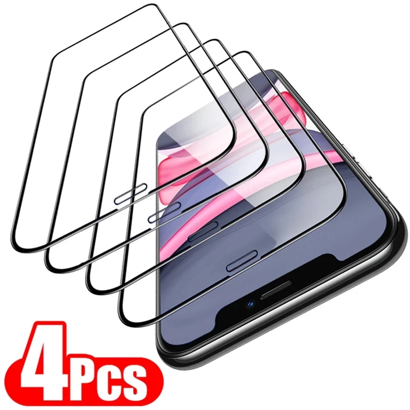 Full Cover Tempered Glass For iPhone 15 13 12 11 14 Pro Max 12/13MINI XSMAX X XR XS SE 6 7 8 Plus Screen Protective Glass Film