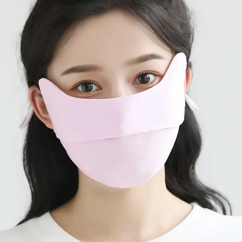 

Summer Thin Section Ice Silk Sunscreen Mask, Dustproof, Breathable, Eye Protection, Outdoor Tide, Sunshade Face Mask