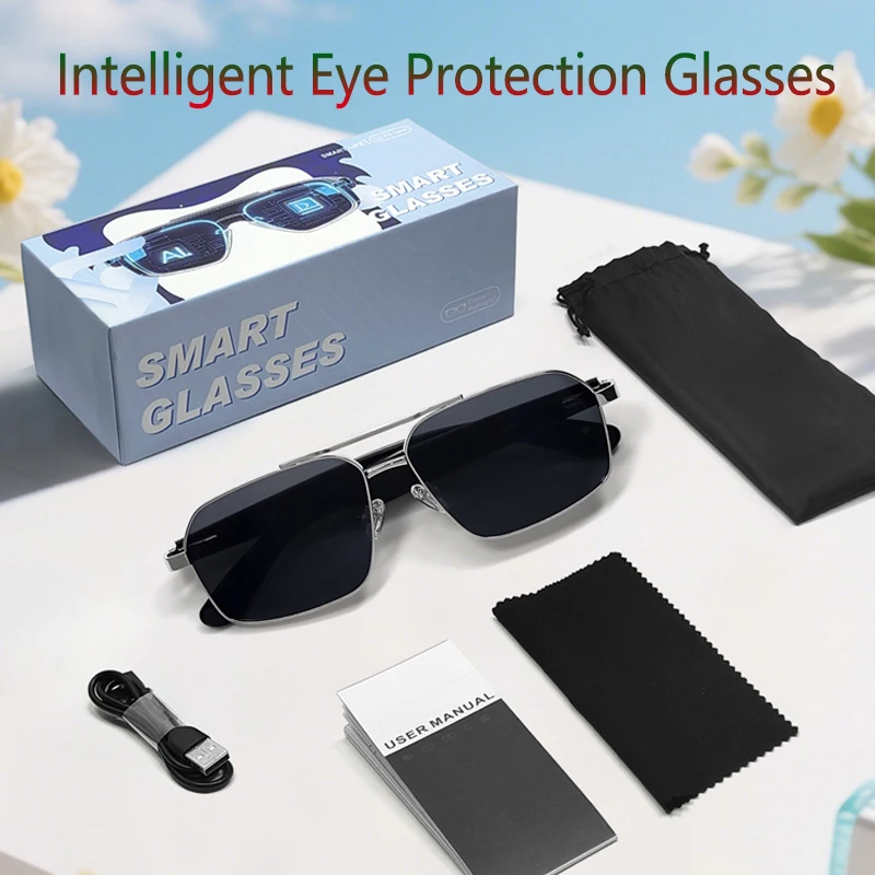 

Интеллектуальные очки для защиты глаз, умные солнцезащитные очки с защитой от синего света, Bluetooth, воспроизведение музыки, защита от ультрафиолета, умные очки