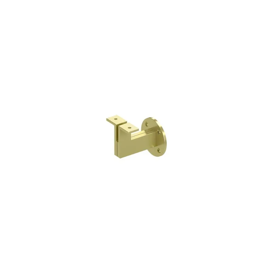 Heavy Duty Modern HANDRAIL Bracket with 3-1/4 Projection Bright Brass Finish
