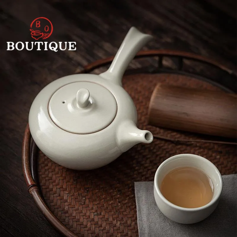 170ml Retro Ceramic Kung Fu Tea Pot Exquisite Side Handle Teapot Tea Kettle Teaset Porcelain Teapot Traditional Chinese Teaware