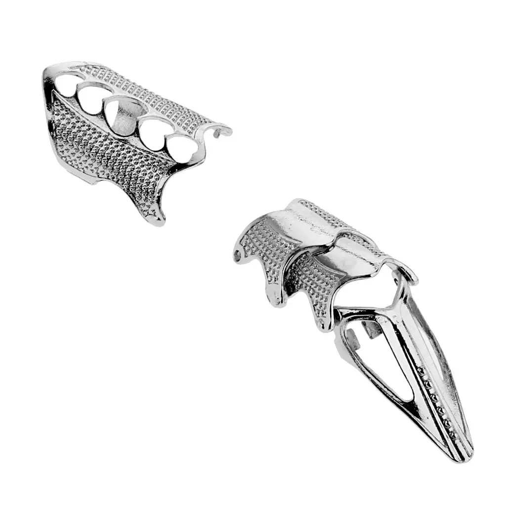 Silver Full Finger Ring Adjustable Alloy Jewelry Metal Nail Ring Statement Fashion for Daily Wear
